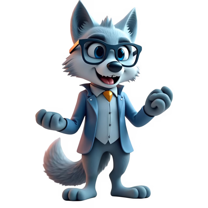 Mascotte du loup digital